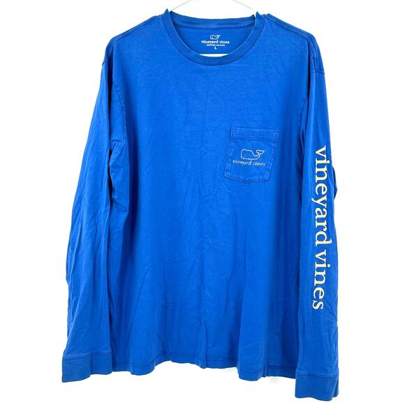 Vineyard Vines Size Large Men's‎ Unisex Long Sleeve T-Shirt Top Tee Whale Print - Picture 1 of 4